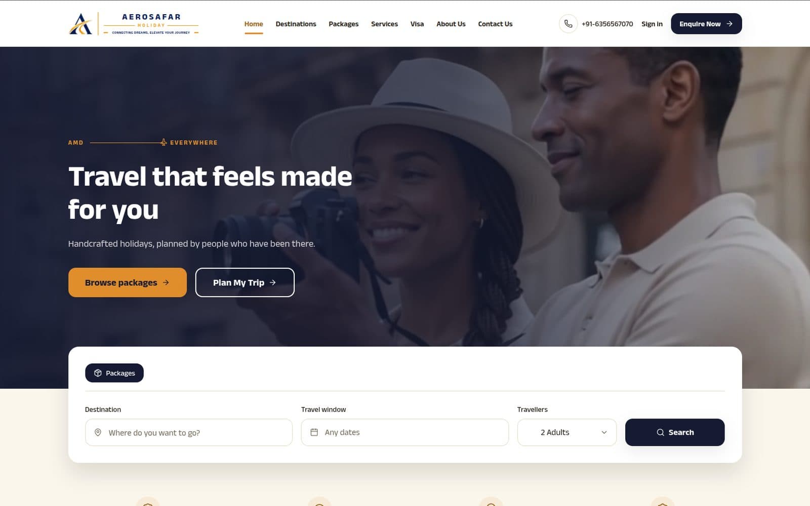 AeroSafar Holidays — Travel Booking & Trip Planning Platform